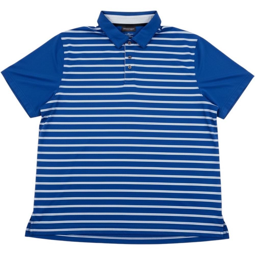 Hawke & Co Mens Jim Furyk Collection Striped Golf Polo Shirt Blue XL ProFunction